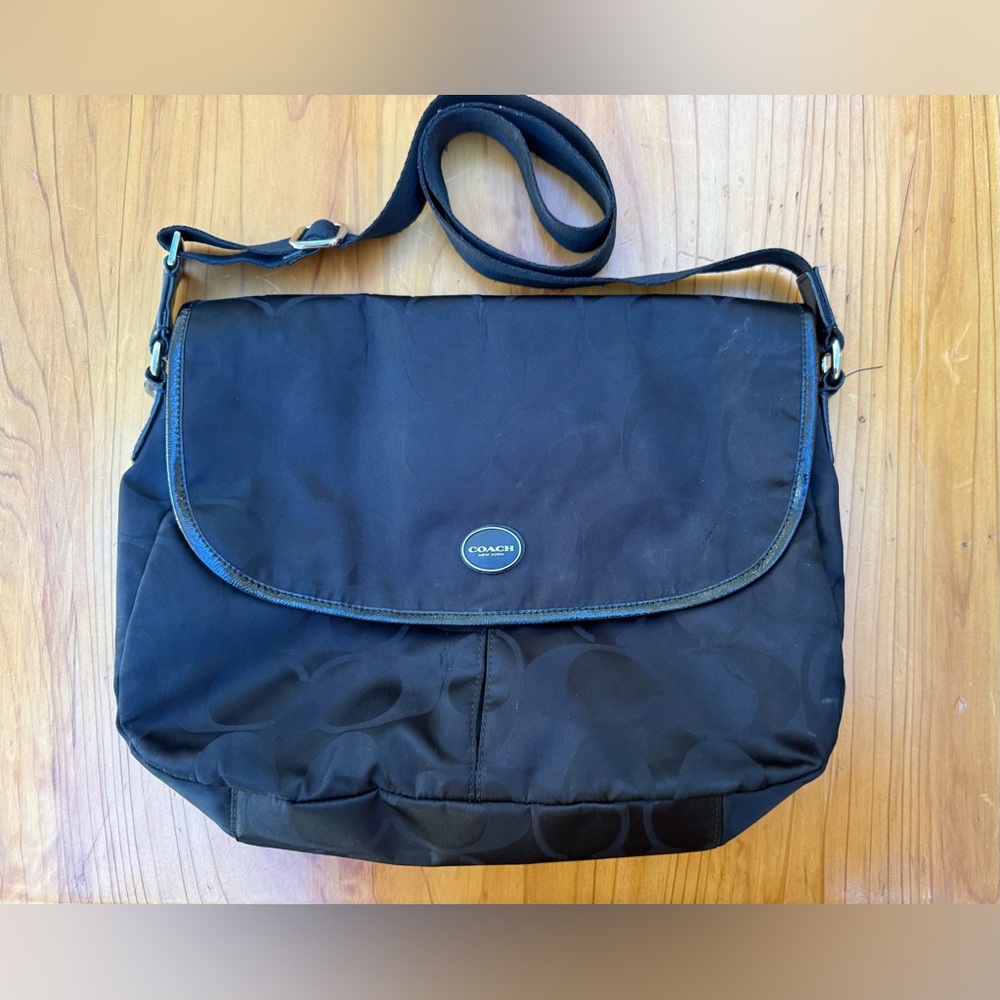 Coach Black Nylon Messenger Crossbody Bag